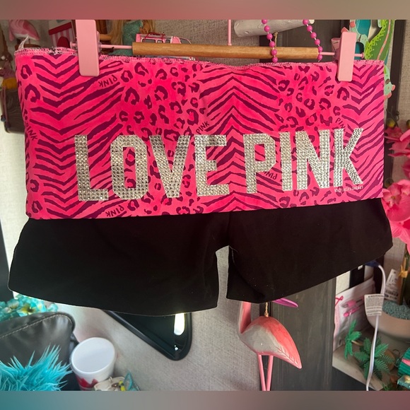 VS Pink Fold Over Yoga Shorts